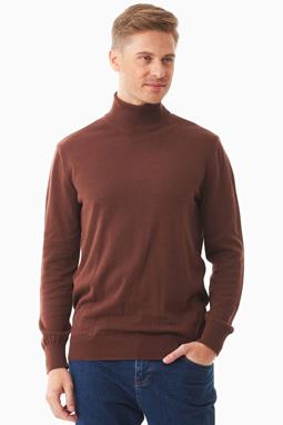Turtleneck Sweater Organic Cotton Brown