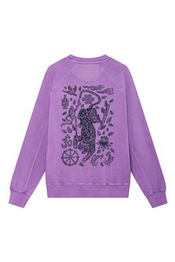 Sweater Nepali Leopard Gots Organic Cotton Back Print Lilac