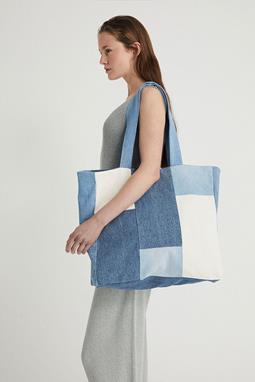 Einkaufstasche Blau/Weiß