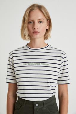 T-Shirt Gestreept "truly Sustainable Fashion"