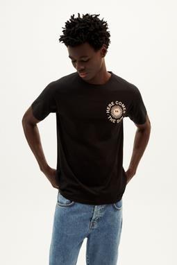 T-Shirt Happy Sun Zwart