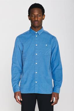 Overhemd Regular Fit Corduroy Blauw