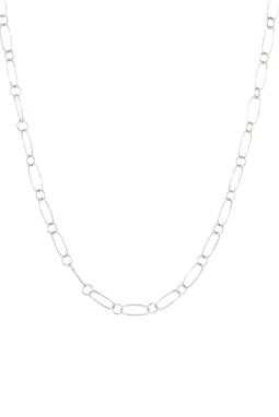 Delicate Hammered Link Chain Silver