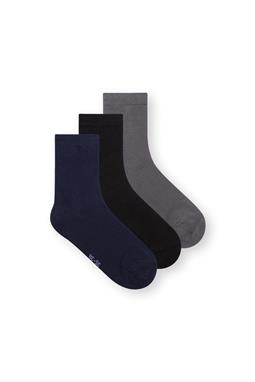 Socken 3er Pack Schwarz Graphit Mitternacht