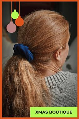 Scrunchy Katoen Kerst Blauw