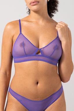 Triangle Bralette Cut-Out Mesh Lilac