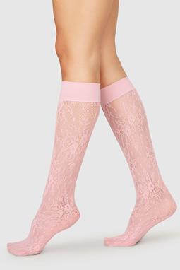 Lace Knee-Highs Rosa Dusty Pink
