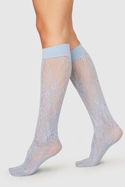 Lace Knee-Highs Rosa Dusty Blue