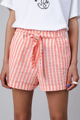 Stripes Belted Shorts Red