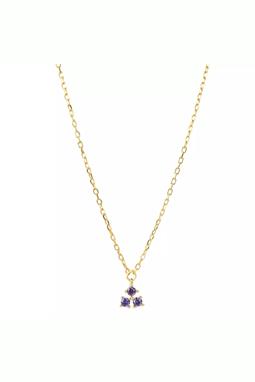Necklace Vistosa Trio Gold Lavender Purple