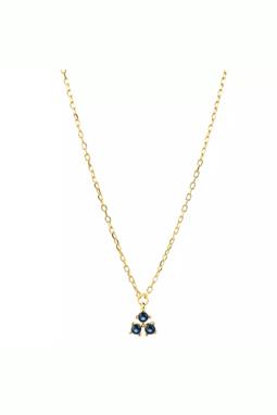 Necklace Vistosa Trio Gold Sapphire Blue