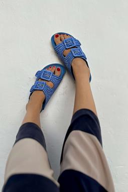 Sandals Raffia Blue