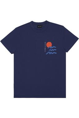 T-Shirt Zonsondergang Marineblauw