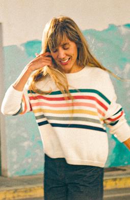 Sweater Padda Rainbow Stripes