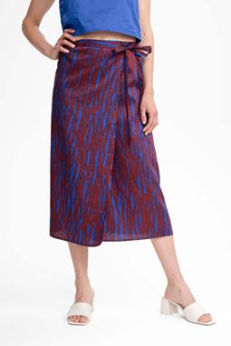 Wrap Midi Skirt Ruchika Chai Brush Blue Red