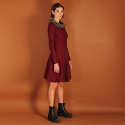 ManduTrap Balloon Dress With Hood Burgundy