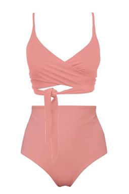 Lin + Core Hohes Bikini-Set Blush