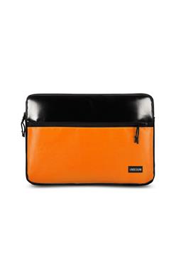 Laptop-Hülle Fronttasche Schwarz Orange