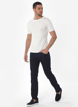 ORGANICATION Geribbeld T-Shirt Wit