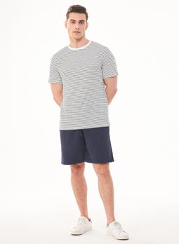 ORGANICATION T-Shirt Gestreept Wit Navy