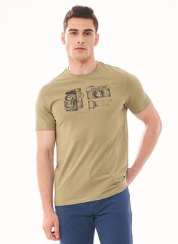 ORGANICATION T-Shirt Camera Print Olive