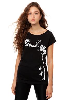 Cap Sleeve T-Shirt Catlove Schwarz