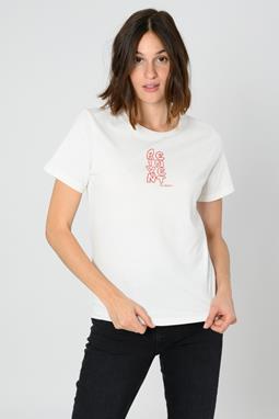 T-Shirt Reinvent Embroidery Gebroken Wit