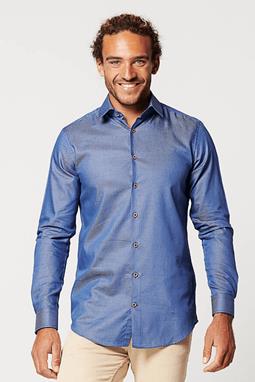 Overhemd Slim Fit Circulair Donkerblauw