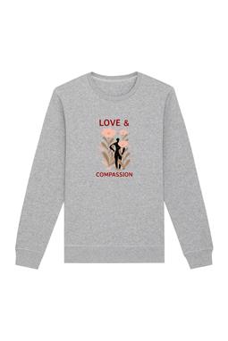 Sweatshirt Love & Compassion Grijs