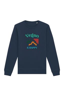 Sweatshirt Vegan & Happy Navy