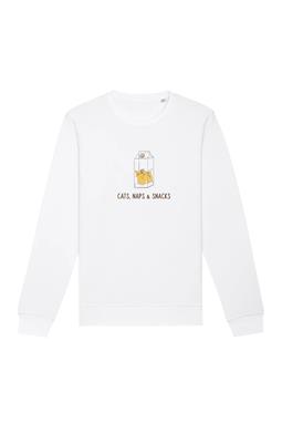 Sweatshirt Cats, Naps & Snacks Snacks Weiß