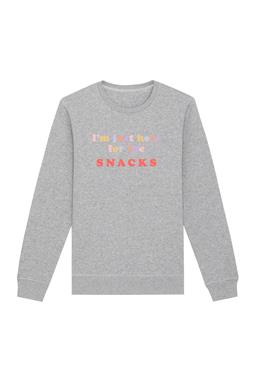 Sweatshirt Just Here For The Snacks Grijs