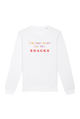 Sweatshirt Just Here For The Snacks White