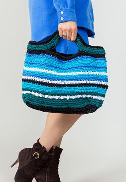 MAHLA Aina Upcycled Crochet Handbag Turquoise