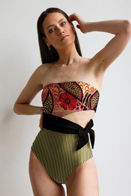 Swimsuit Side-Tie Narelle One-Piece Rouge Floral & Stripe