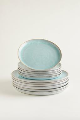 Plate Set Traditional Turquoise (12 Pieces)
