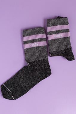 Socks Silver Glam Purple & Black