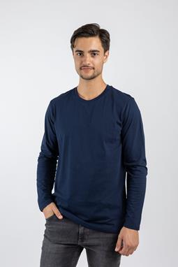 T-Shirt Shuffler Lange Mouw Frans Marineblauw