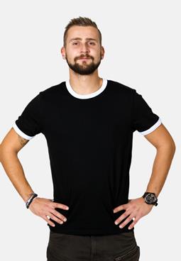 T-Shirt Ringer Schwarz & Weiß