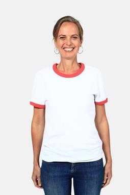 T-Shirt Ringer White & Red