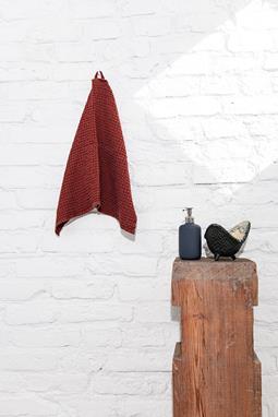 Handtuch Waffel Terracotta Rot