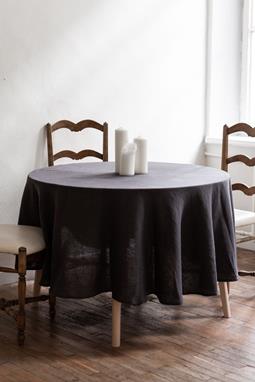 Tablecloth Round Charcoal Grey