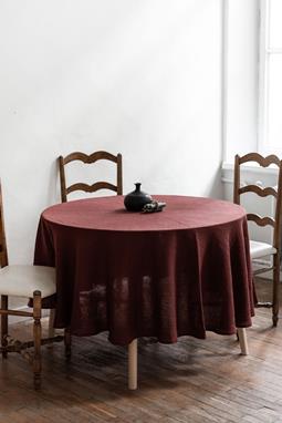 Tablecloth Round Terracotta Red