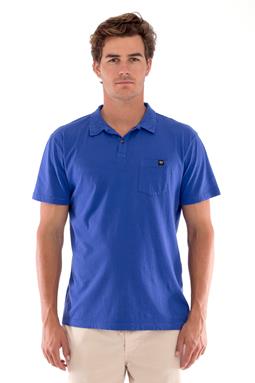 Polo-T-Shirt Pocket Klein Blau