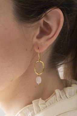 Oorbellen Graceful Rozenkwarts Goud