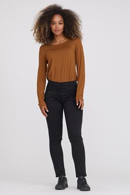 Spijkerbroek Laura Zip Slim Sl Zwart