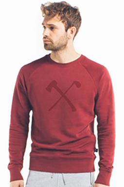 Sweatshirt CLUB&AXE Bordeaux flock