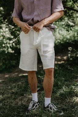 Classic Linen Shorts Hermes Dusty Rose