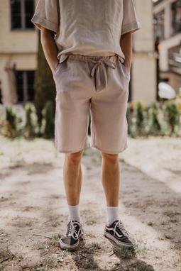 Classic Linen Shorts Hermes Rosy Brown