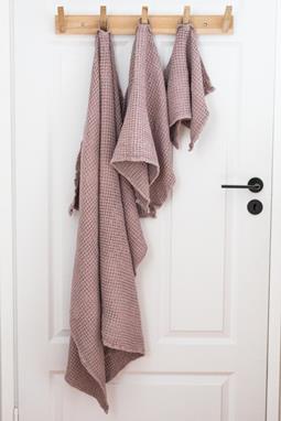 Linen Waffle Towel Set Rosy Brown